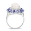 Bague en Opale, Tanzanite et Topaze Blanche de 4,25 Carats