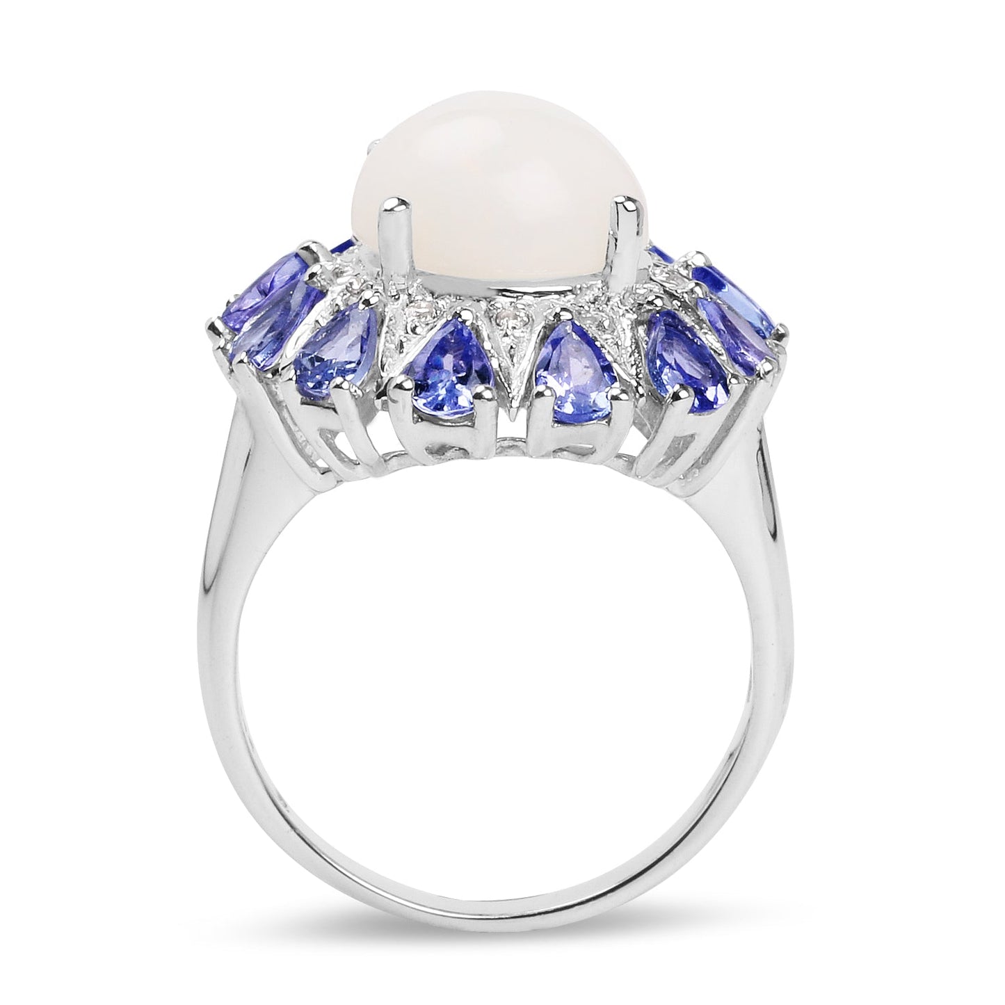 Bague en Opale, Tanzanite et Topaze Blanche de 4,25 Carats