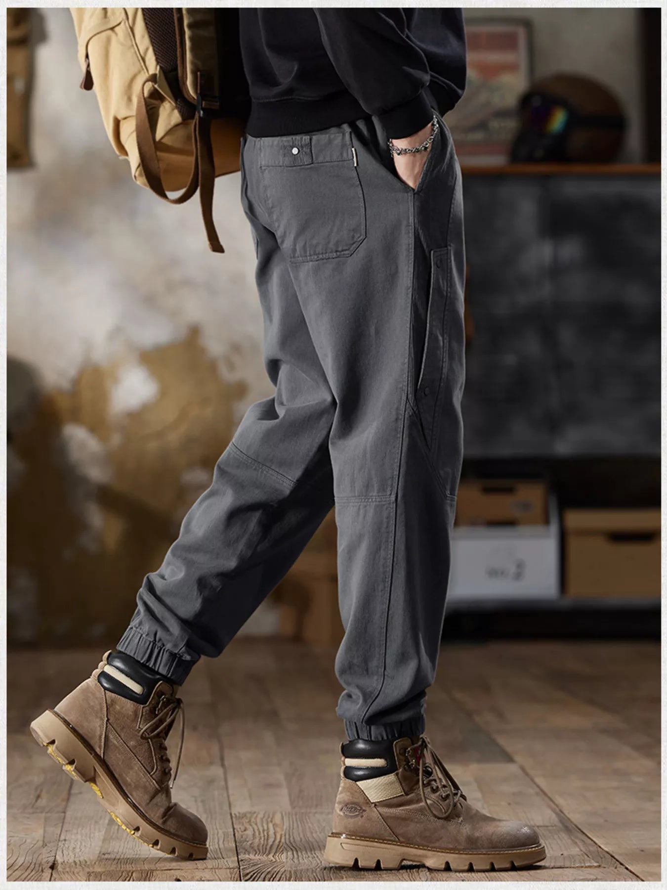 Men's Plus Size Casual Drawstring Cargo Joggers
