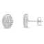 Boucles d'oreilles en argent sterling avec cluster ovale de diamants ronds