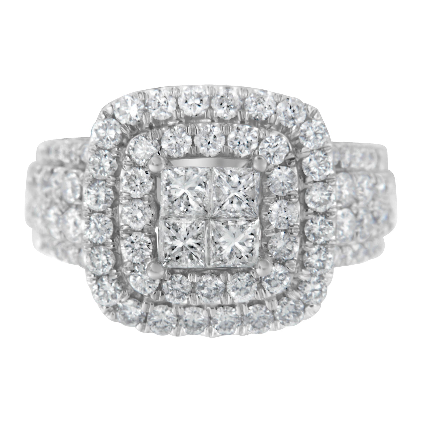 14KT White Gold Diamond Engagement Ring - 2 1/4 cttw
