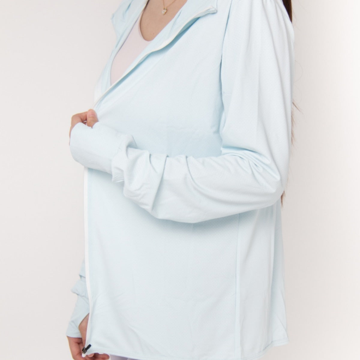 Cardigan à capuche tricoté protecteur UV