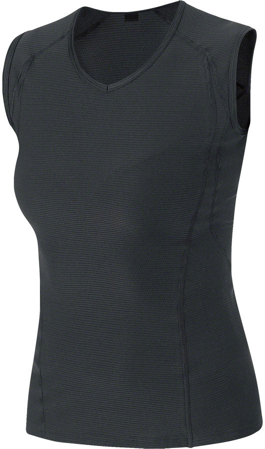 Camiseta sin mangas de capa base Gorewear M - Negro Mujer Pequeña