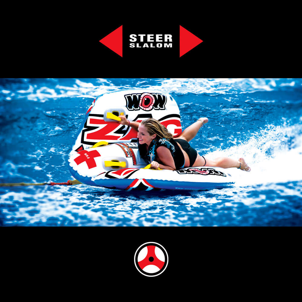 WOW Watersports Zig Zag Tubo de Agua Remolcable Direccionable