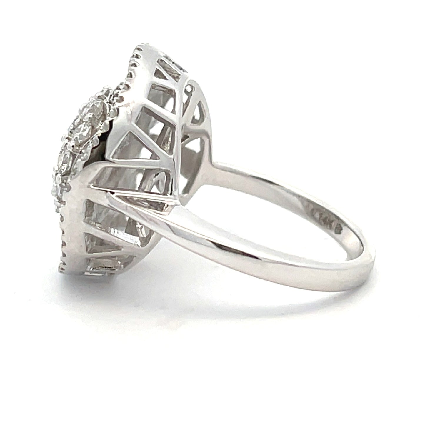Bague en diamant véritable de 2,00 ct en or blanc 14KT