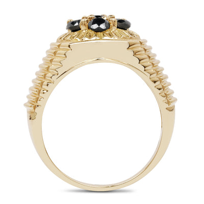 Bague de fiançailles en argent sterling avec diamant noir de 0,91 carat