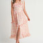 Robe Midi Imprimée Florale Élégante avec Bretelles