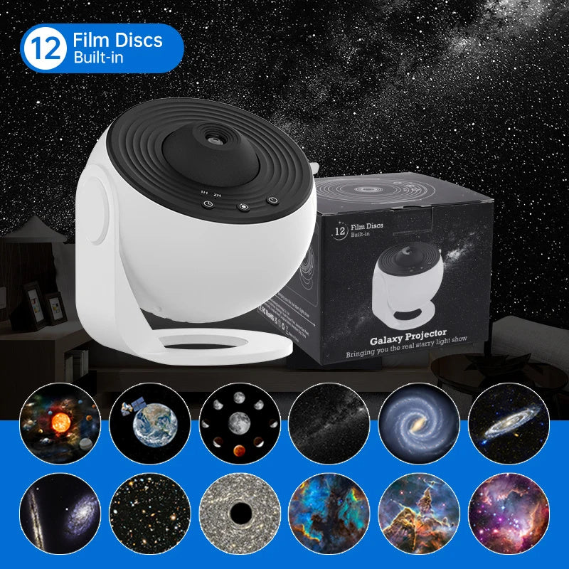 Galaxy Projector Night Light for Kids - 360° Rotating Starry Sky
