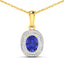 Colgante de Tanzanita y Diamante de 1.45 Quilates en Oro de 14K