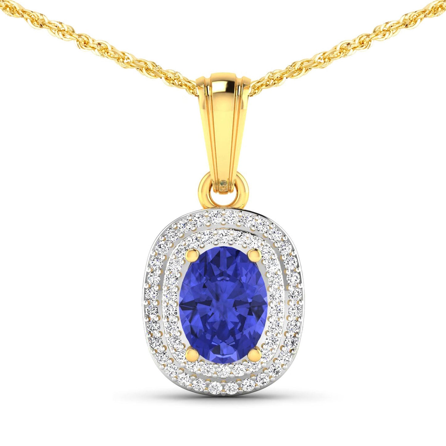 Colgante de Tanzanita y Diamante de 1.45 Quilates en Oro de 14K
