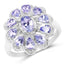 1.84 Carat Genuine Tanzanite Sterling Silver Engagement Ring