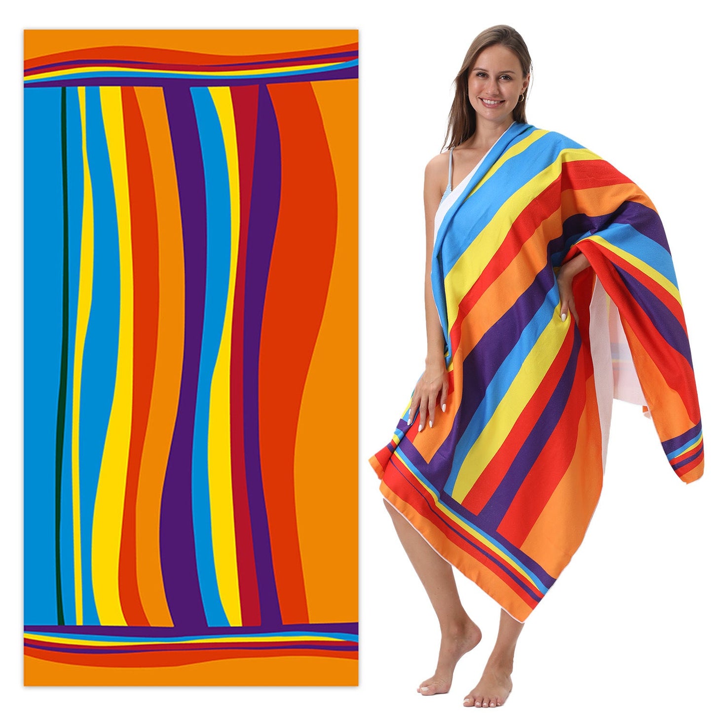 Premium Digital Print Beach Towel - Large Microfiber