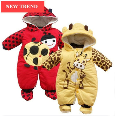 Cozy Cartoon Baby Rompers for Autumn & Winter