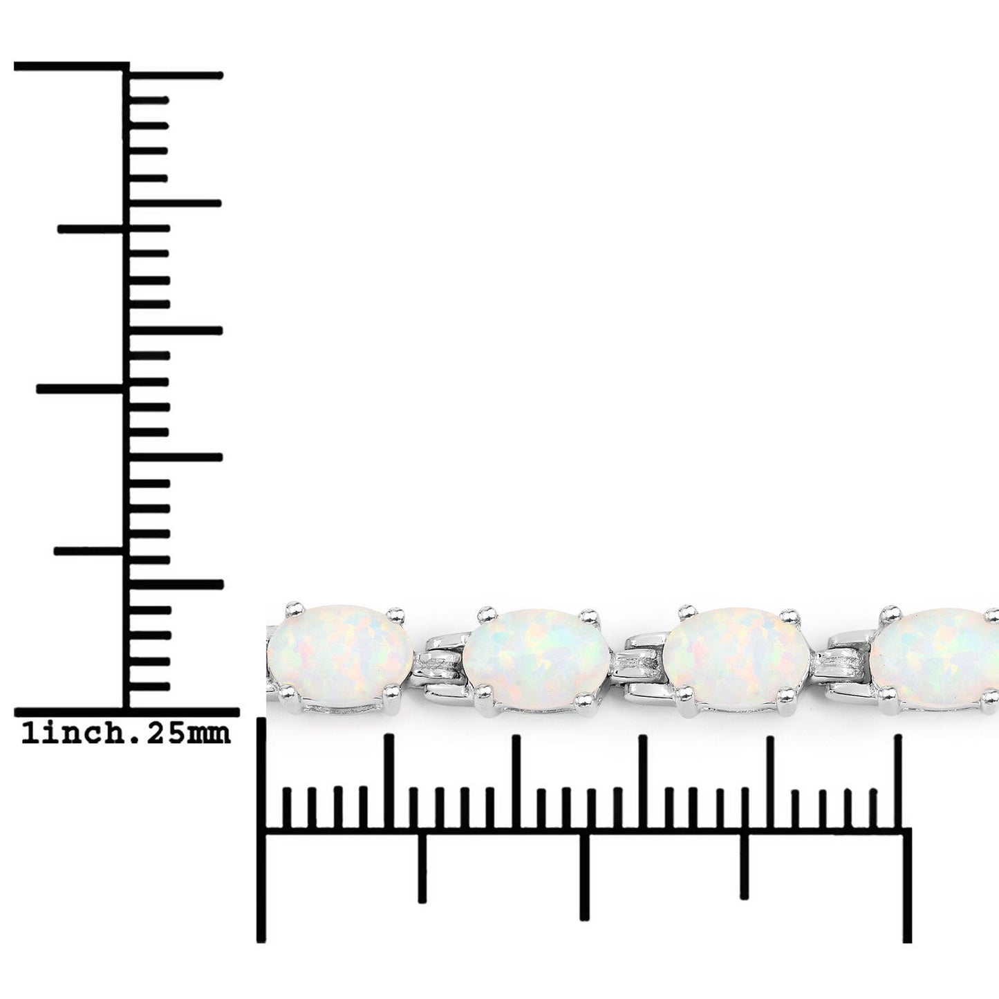 Bracelet en argent sterling avec opale créée de 3,50 carats