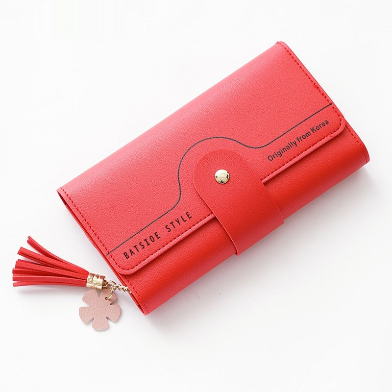 Geometric Letter Buckle Clutch Bag with Tassel Design