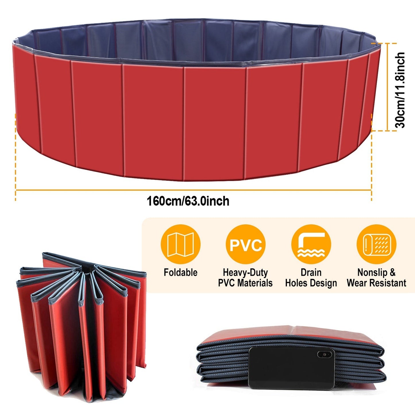 Piscina para Mascotas Plegable de PVC iMounTEK
