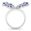 Bague en Tanzanite et Topaze Bleue Suisse de 3,60 Carats en Argent Sterling