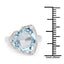 Bague de fiançailles en argent sterling avec topaze bleue de 8,30 carats et diamants