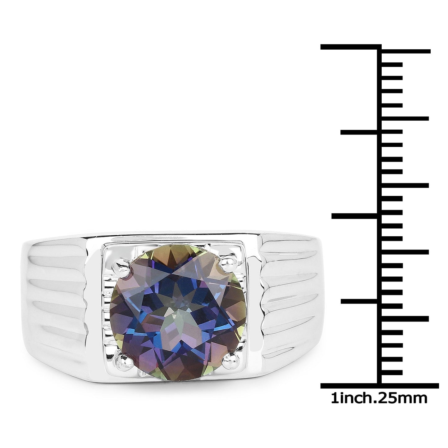 Bague de fiançailles en argent sterling avec topaze mystique de 4,75 carats