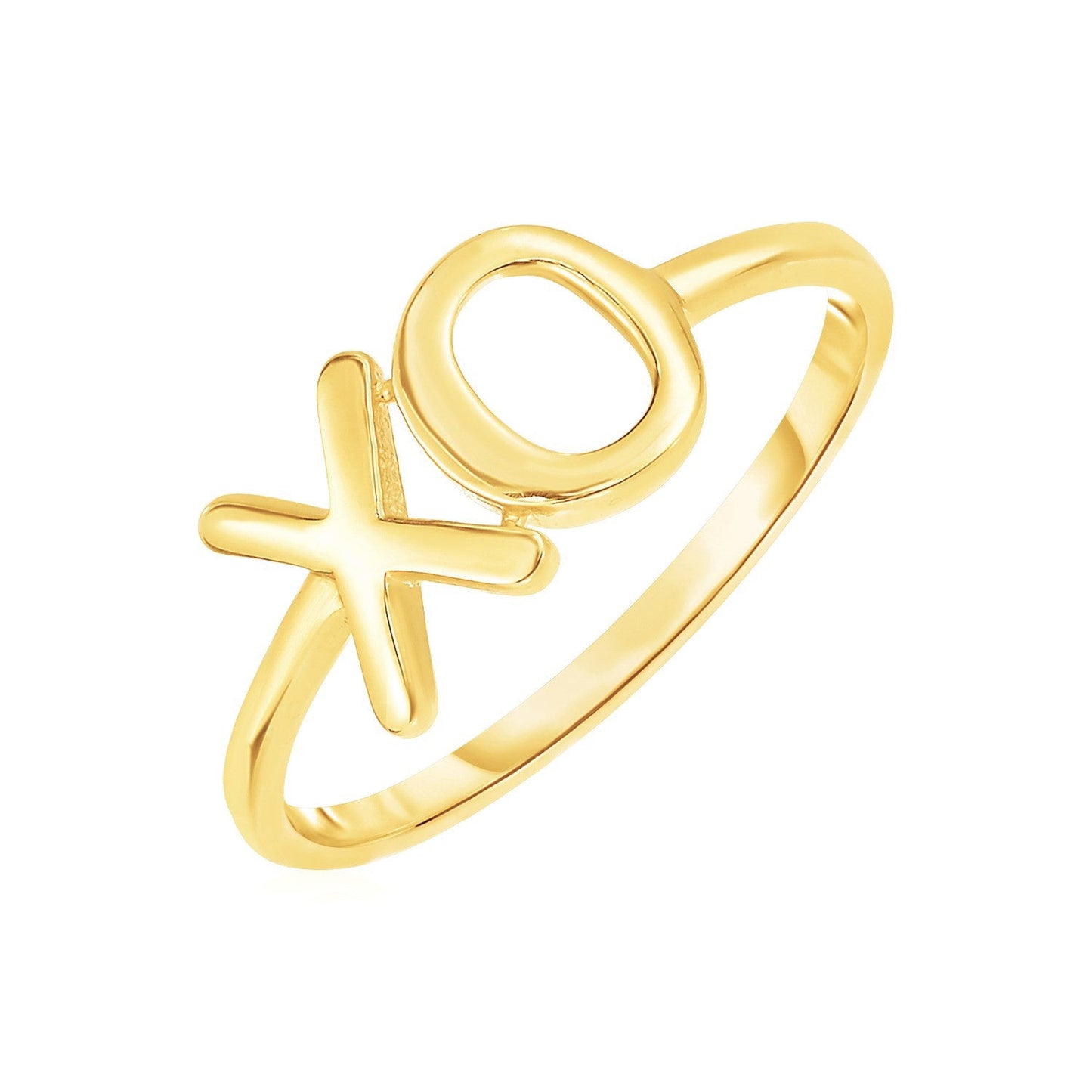 Bague de fiançailles XO en or jaune 14 carats