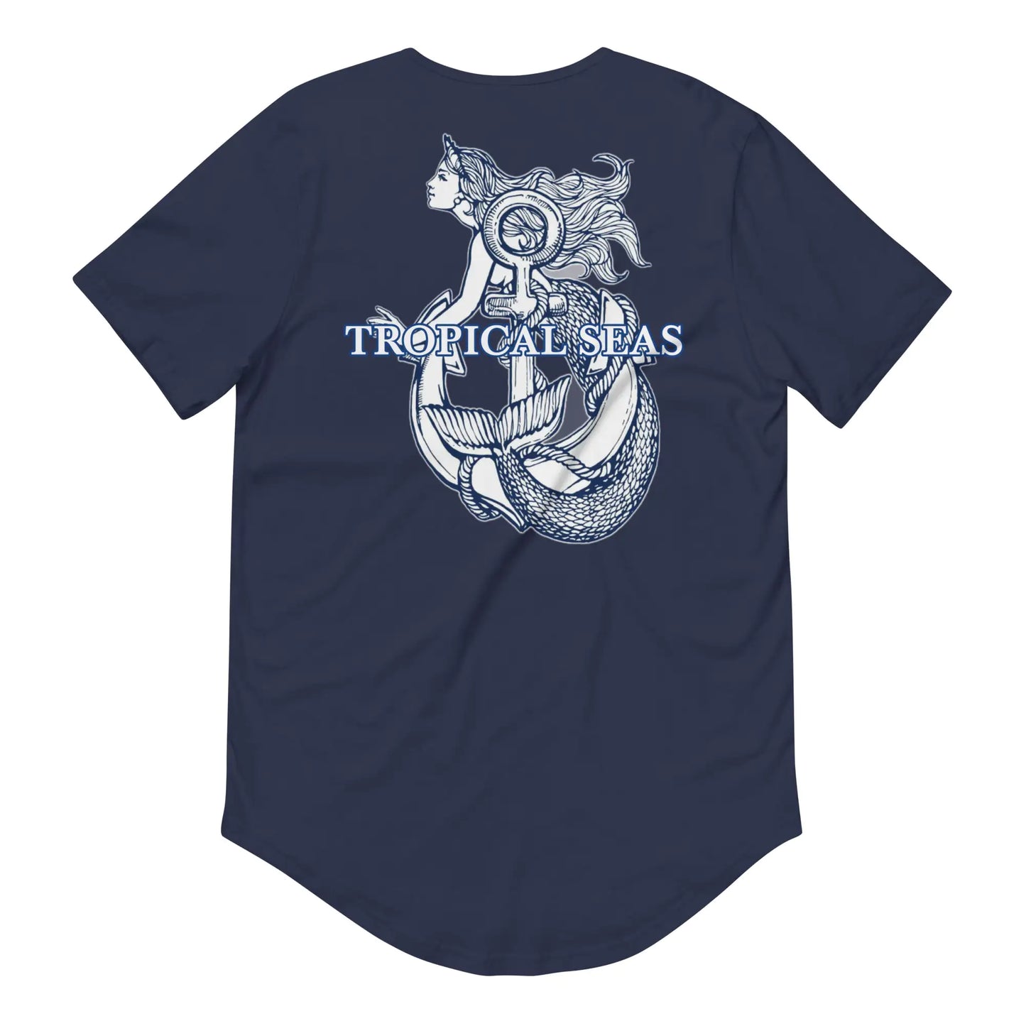 T-shirt Ancien Ancre de Sirène pour Homme à Ourlet Arrondi