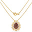 Pendentif en plaqué or jaune 14K avec droozi rouge et citrine