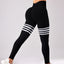 High Waist Striped Outdoor Sports Tights for Women