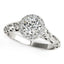 14k White Gold Halo Antique Style Round Diamond Engagement Ring