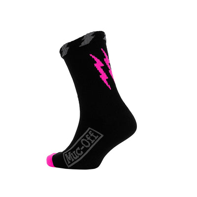 Muc-Off Waterproof Athletic Socks - Black/Pink SM Pair
