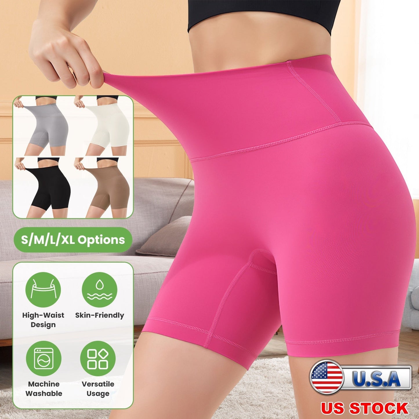 Women's High Waist Biker Shorts with Tummy Control