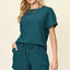 Double Take Full Size Texture T-Shirt and Shorts Set