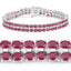 20.03 Carat Ruby and White Topaz Sterling Silver Bracelet