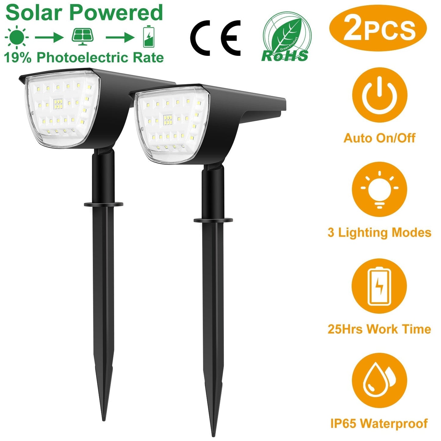 Focos Solares de Paisaje Solarek de 32 LEDs - Impermeables y Auto On/Off