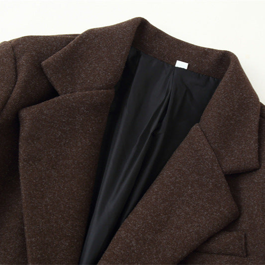 Manteau en laine uni élégant pour femmes