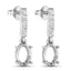 0.14 Carat Genuine White Diamond 14K White Gold Semi Mount Earrings