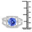 14K White Gold 3.26 Carat Tanzanite and Diamond Halo Ring