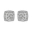 Boucles d'oreilles carrées en diamant en argent sterling .925