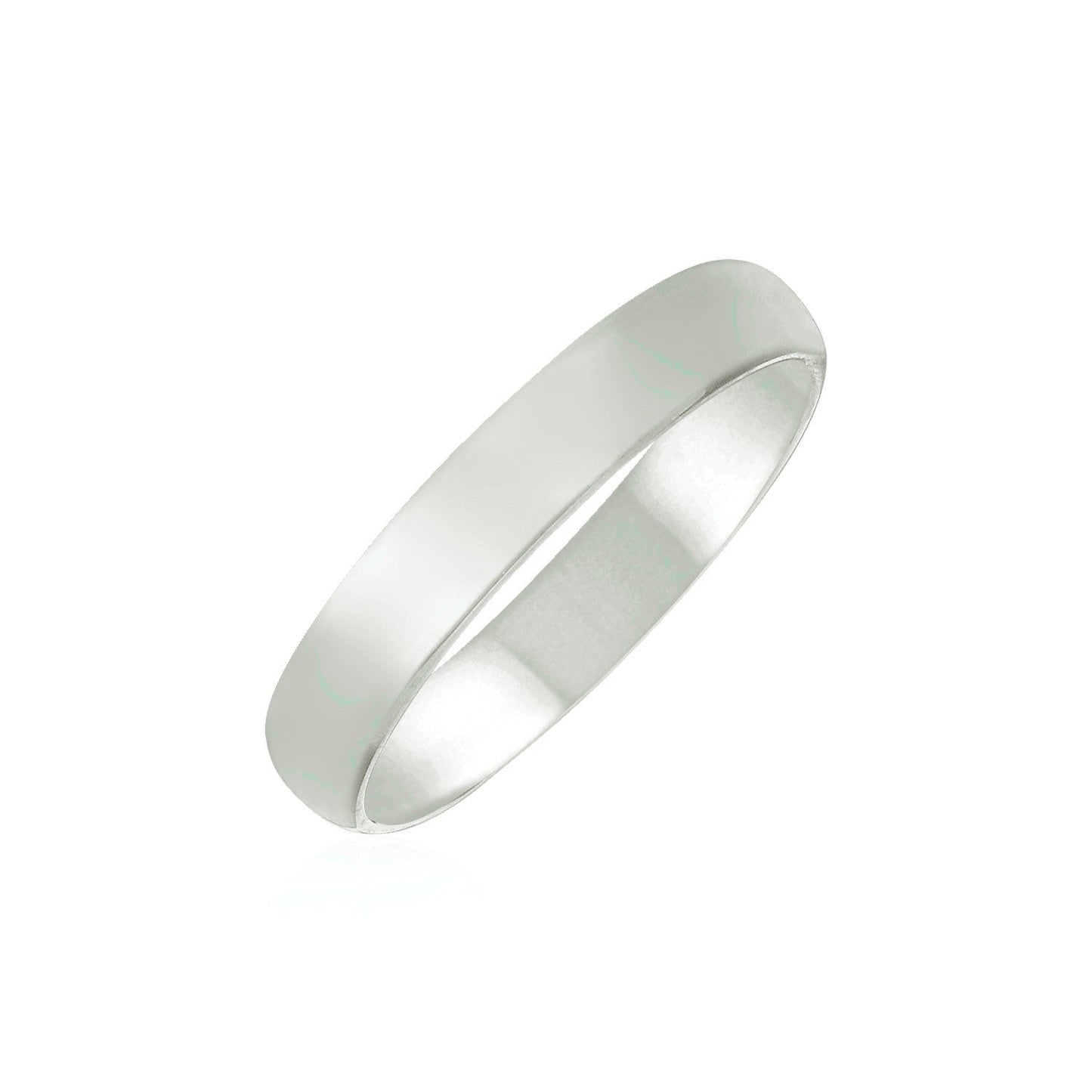 Bague de mariage confort en or blanc 14k de 4 mm