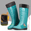 Bottes de pluie en caoutchouc pour hommes, mi-mollet, avec doublure en polaire