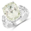 6.74 Carat Genuine Green Amethyst Sterling Silver Ring