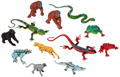 Oasis Supply Safari Jungle Animal Playset Cake Topper Kit - 12 pcs