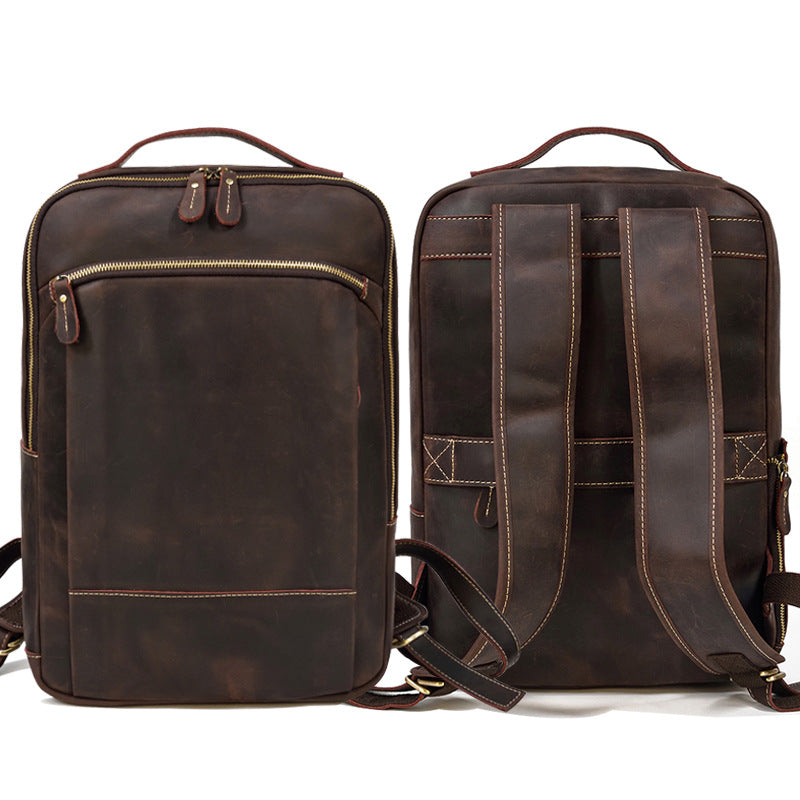 Genuine Leather Large Capacity Travel Backpack