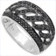 Bague de fiançailles en argent sterling avec diamant noir véritable de 0,54 carat