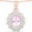4.26 Carat Genuine Kunzite and White Topaz Pendant in Sterling Silver