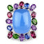 26.67 Carat Multi-Stone Floral Engagement Ring in Sterling Silver