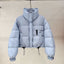 Veste courte matelassée épaulée à col montant de style coréen