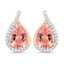 Boucles d'oreilles en morganite véritable de 2,43 carats et diamants blancs en or rose 14K