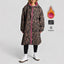 Fleece-Lined Hooded Leopard Print Trench Coat