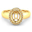 Bague de fiançailles semi-montée en or jaune 14K avec diamant blanc de 0,22 carat