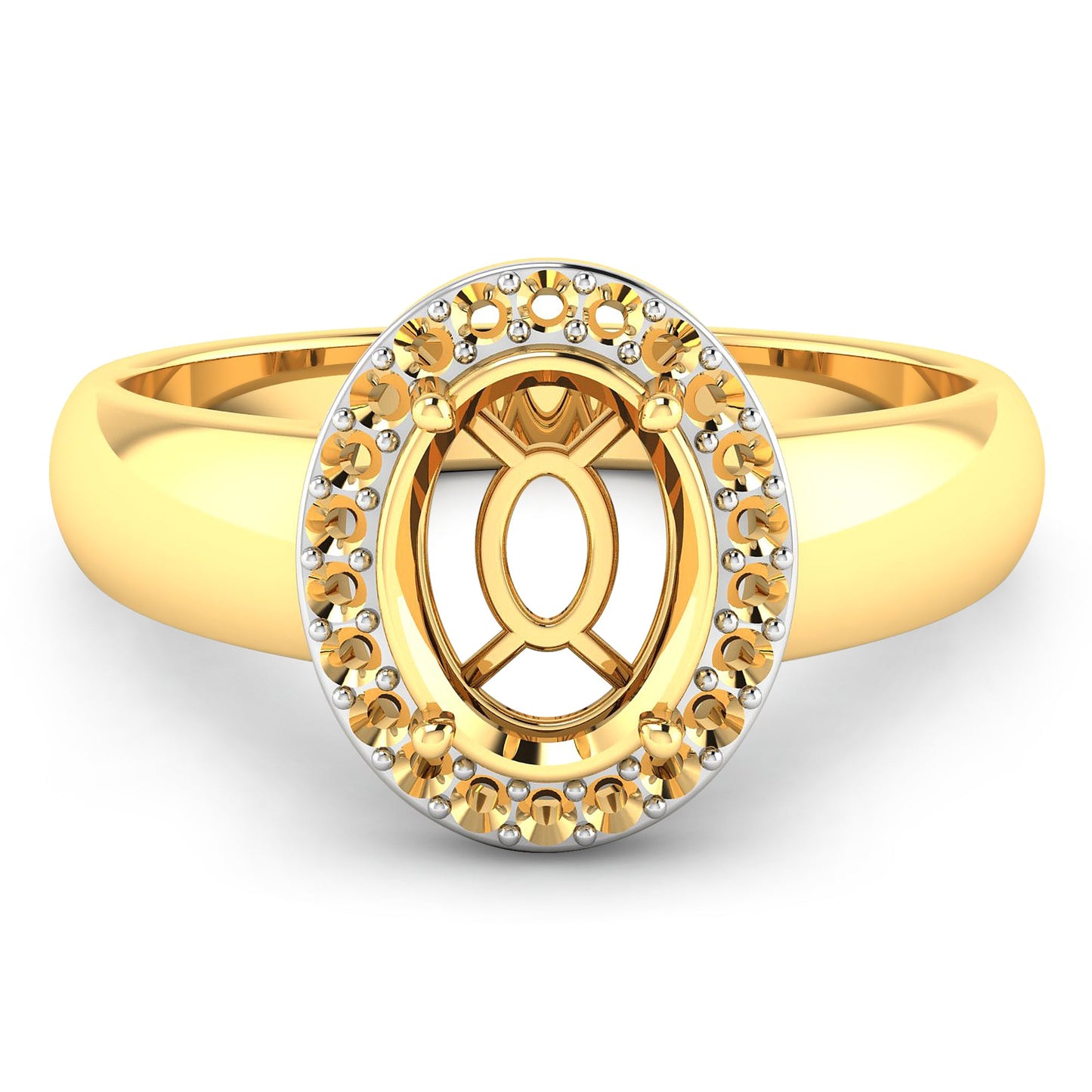 Bague de fiançailles semi-montée en or jaune 14K avec diamant blanc de 0,22 carat